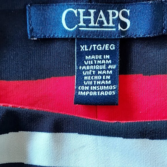 Chaps Dress XL Plus Stretchy Fabric multi-color block Stripe Sleeveless - Picture 4 of 8